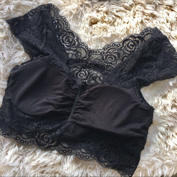 3 Lace criss cross black bralette bikini top - Picture 4 of 9